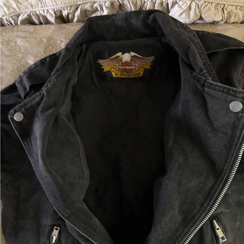 HARLEY DAVIDSON black denim unisex jacket - Picture 9 of 9